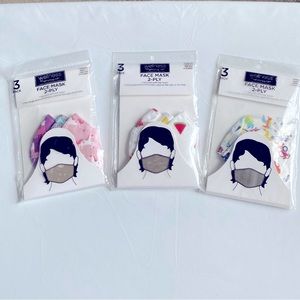 Wellness Fabric Face Masks for kids/toddler 2-4.  Lot of 9 Masks New in Pkgs.